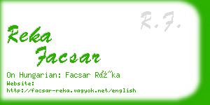 reka facsar business card